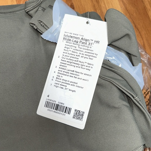 NWT Lululemon Athletica Align High-Rise Wide-Leg Pant 31" in Carob Brown - Picture 5 of 6